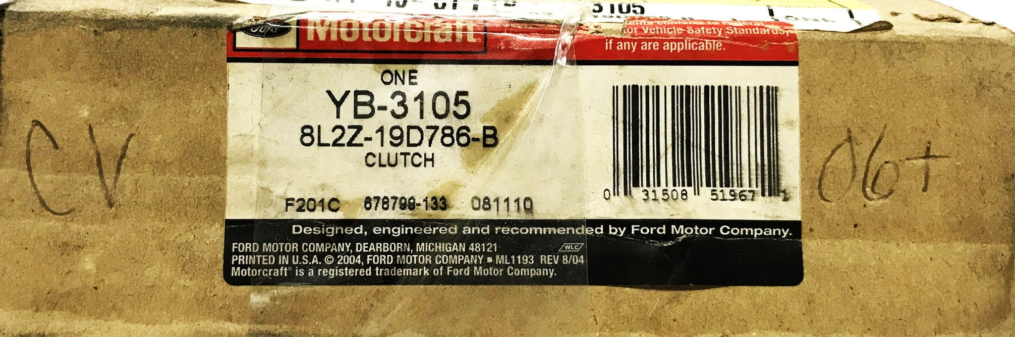 Motorcraft AC Compressor Clutch Assembly YB-3105 NOS