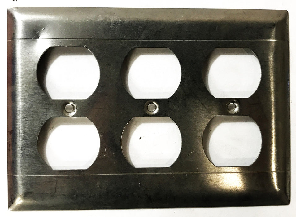 Pass & Seymour 3-Gang 6-Hole Stainless Steel Wall Plate SS83 [Lot of 3] NOS