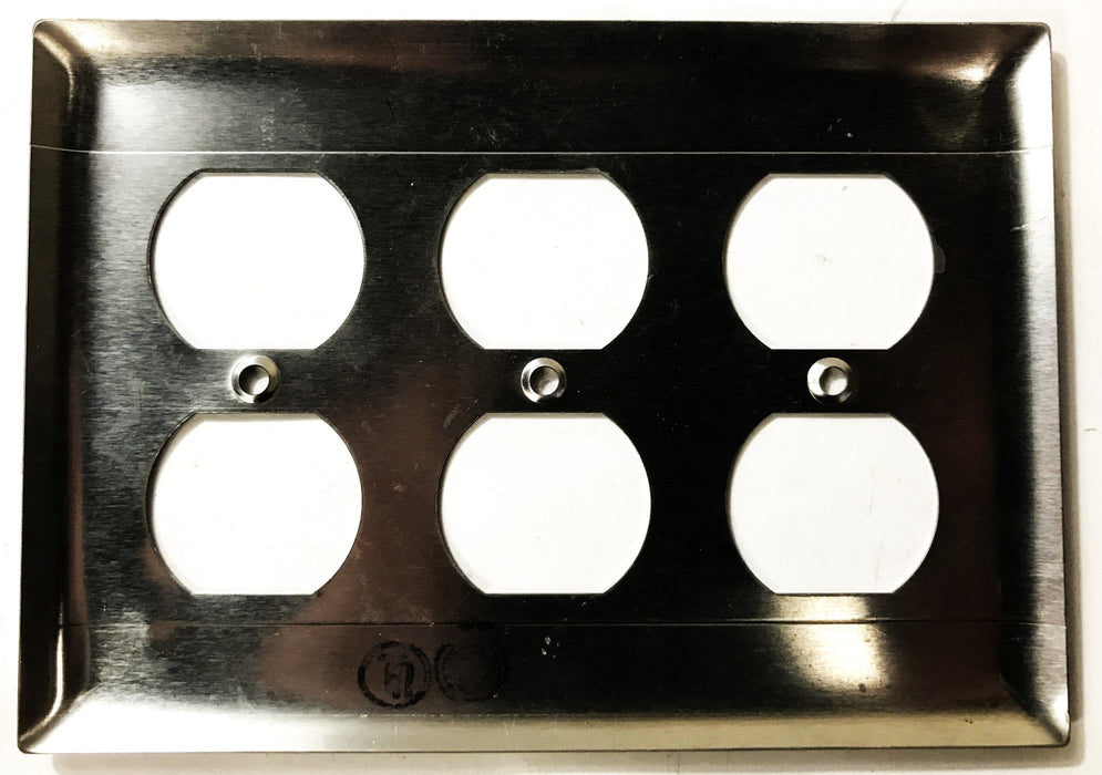 Pass & Seymour 3-Gang 6-Hole Stainless Steel Wall Plate SS83 [Lot of 3] NOS