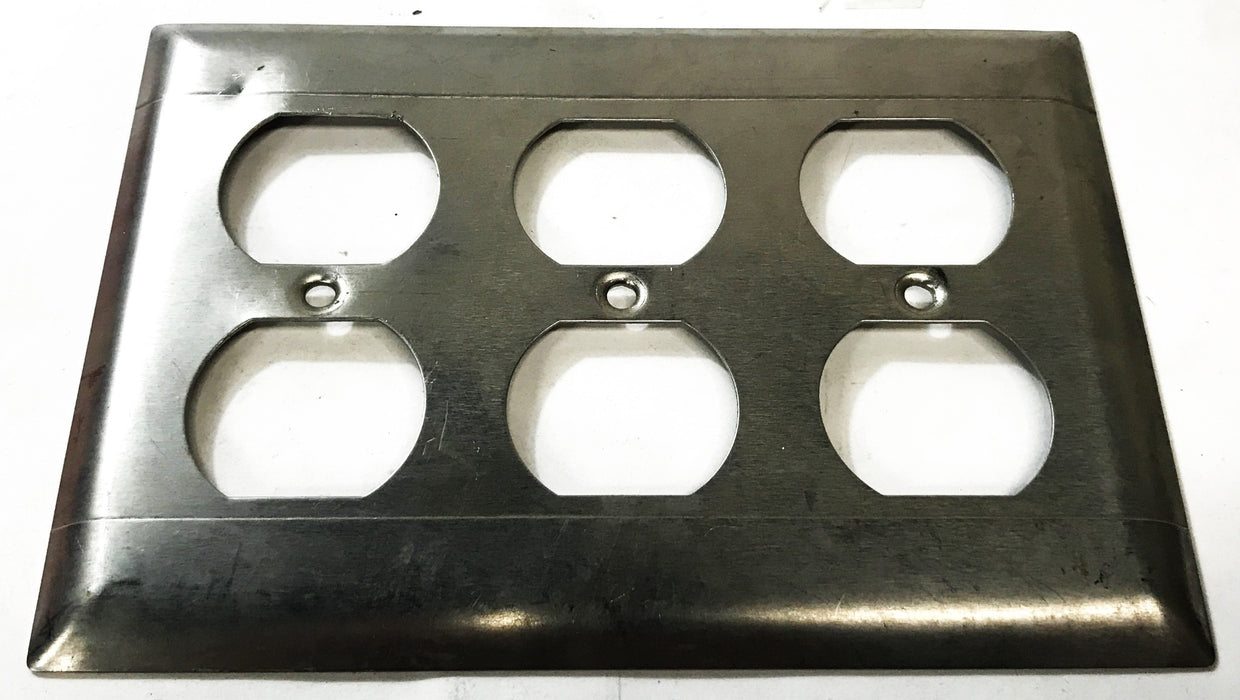 Pass & Seymour 3-Gang 6-Hole Stainless Steel Wall Plate SS83 [Lot of 3] NOS