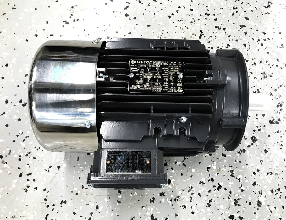 Techtop 2HP Three Phase Electric Motor CB3-AL-TF-56HC-4-B-D-2 NOS