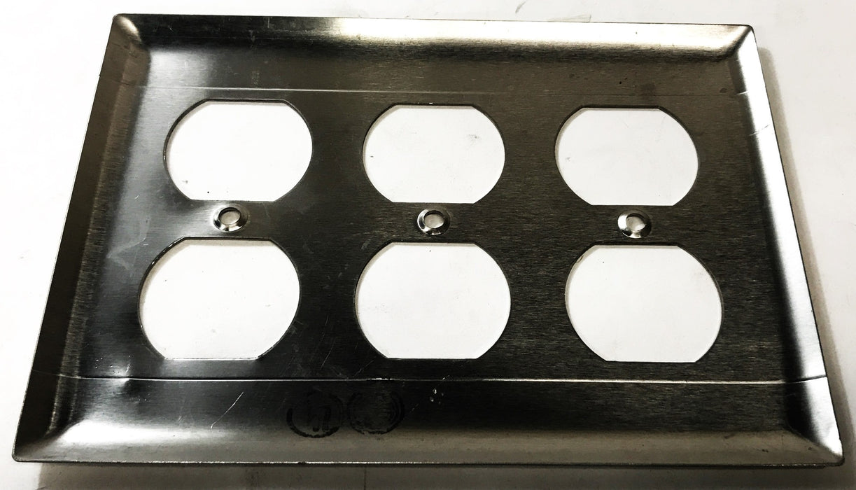 Pass & Seymour 3-Gang 6-Hole Stainless Steel Wall Plate SS83 [Lot of 3] NOS