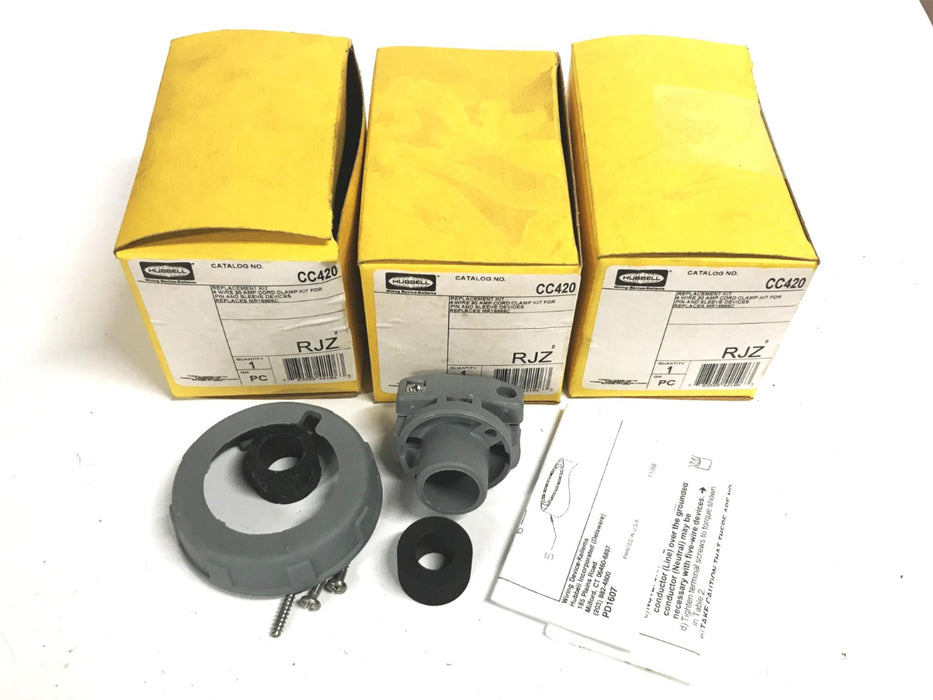 Hubbell Pin and Sleeve Cord Clamp Kit CC420 [Lot of 3] NOS