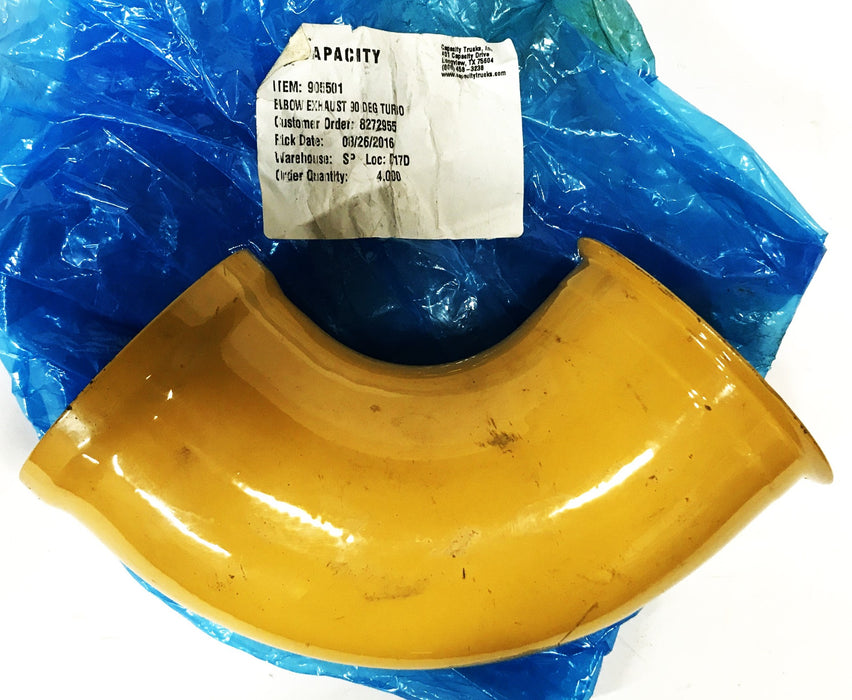 Capacity 4 inch Yellow Metal 90 Degree Turbo Exhaust Elbow 905501 NOS