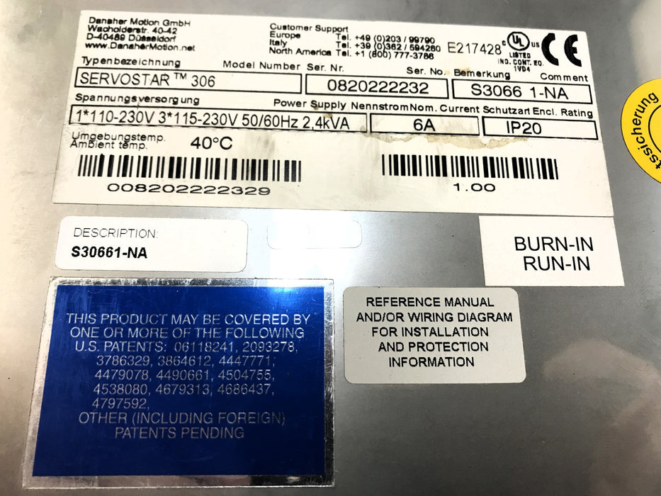 Servo Star Servo Drive S30661-NA NOS