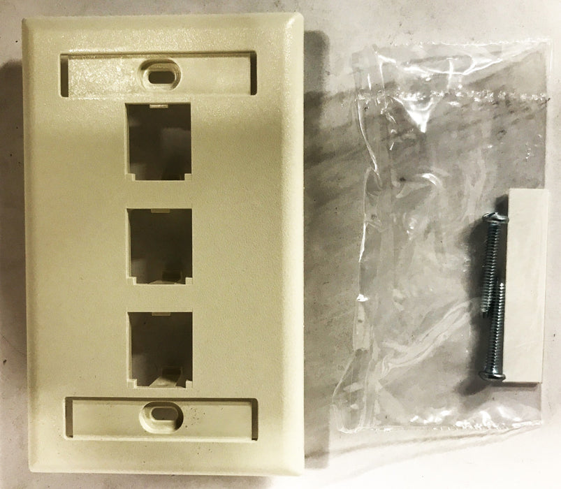 Panduit White Plastic 1-Gang 3-Port Faceplate CFPL3IWY [Lot of 10] NOS