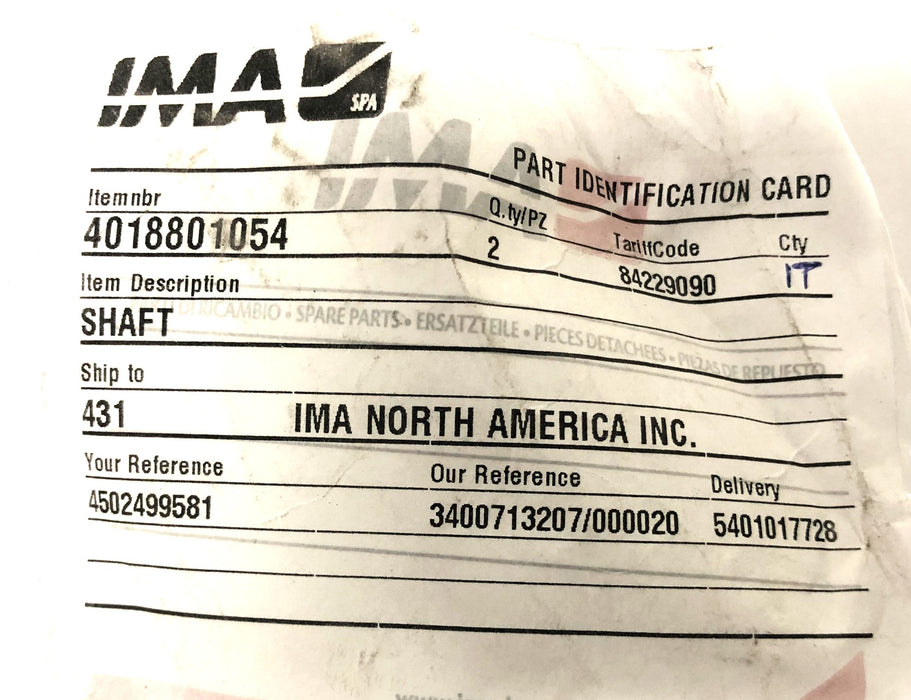 IMA 5-11/16 Inch Shaft 4018801054 NOS