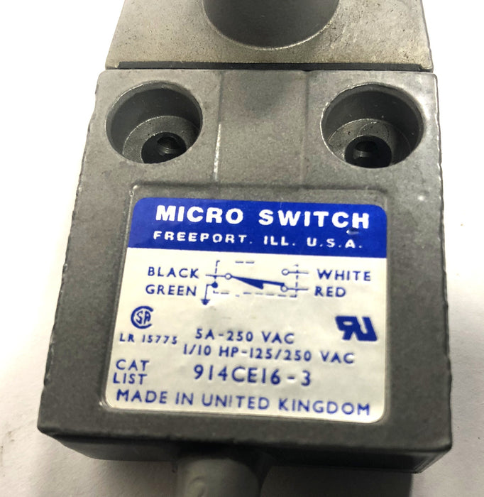 Micro Switch 5A-250VAC 1/10HP-125/120VAC Rotary Limit Switch 914CE16-3 USED