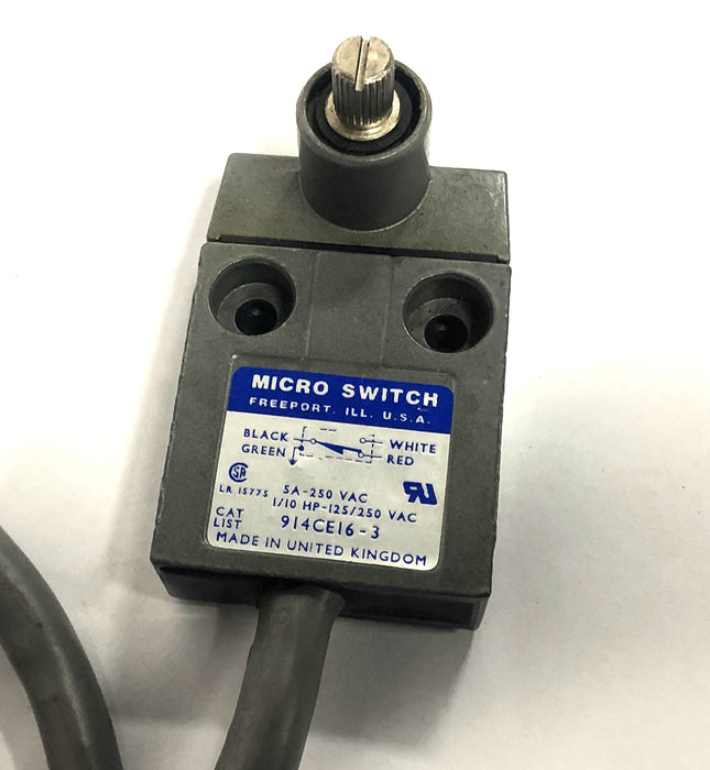 Micro Switch 5A-250VAC 1/10HP-125/120VAC Rotary Limit Switch 914CE16-3 USED