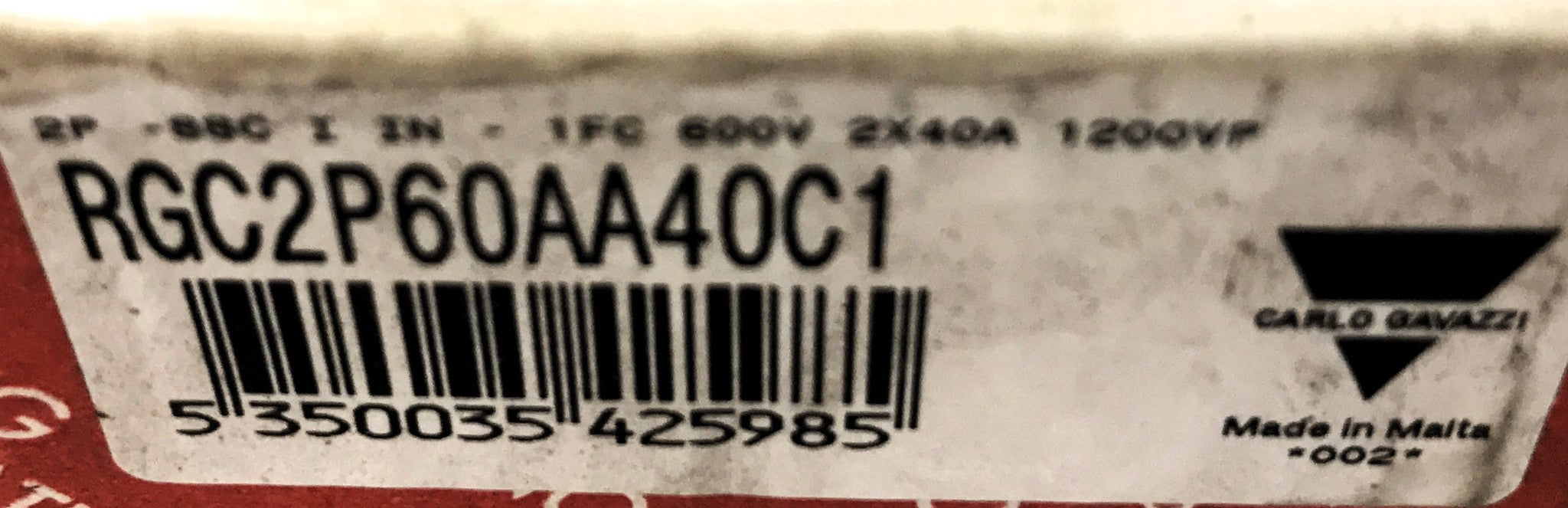 Carlo Gavazzi Solid State Relay RGC2P60AA40C1 NOS