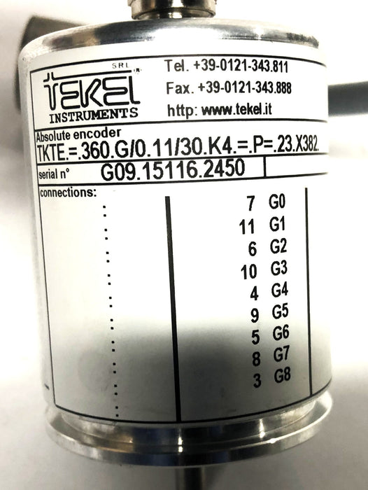 Tekel Instruments Absolute Encoder TKTE.=.360.G/0.11/30.K4.=P=.23X382. NOS