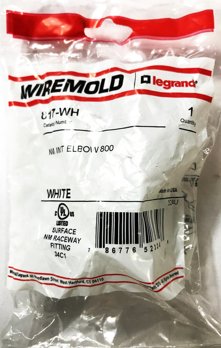 Wiremold White 90-degree Flat Elbow 817-WH [Lot of 8] NOS