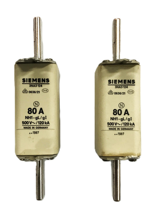 Siemens 80A Fuse Block 3NA3-124 [Lot of 2] NOS