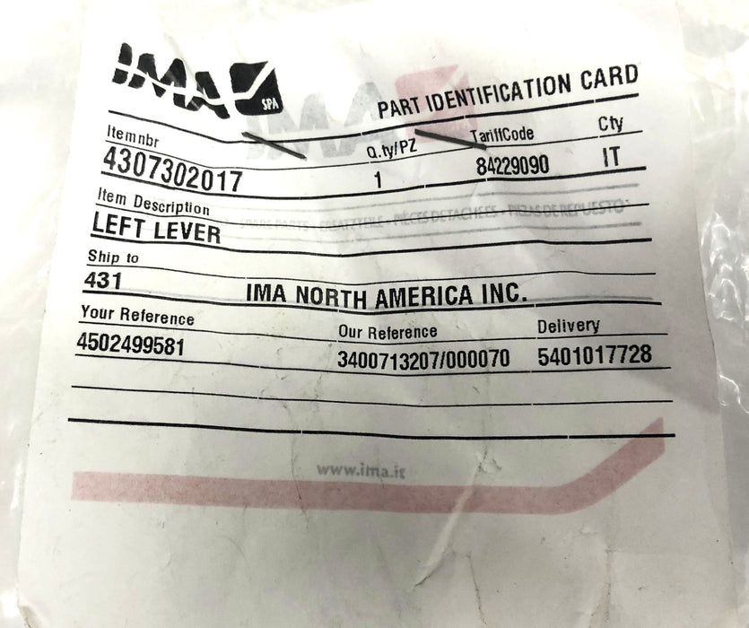 IMA Left Lever 4307302017 (7302017) NOS