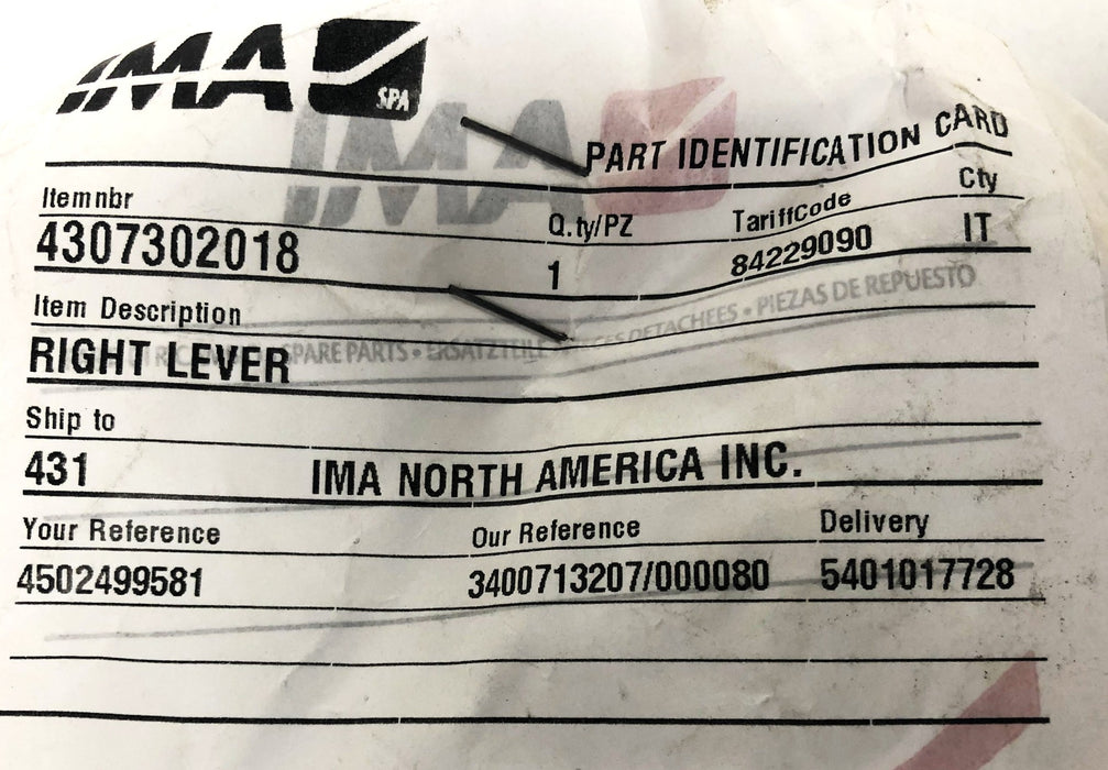 IMA Right Lever 4307302018 (7302018) NOS