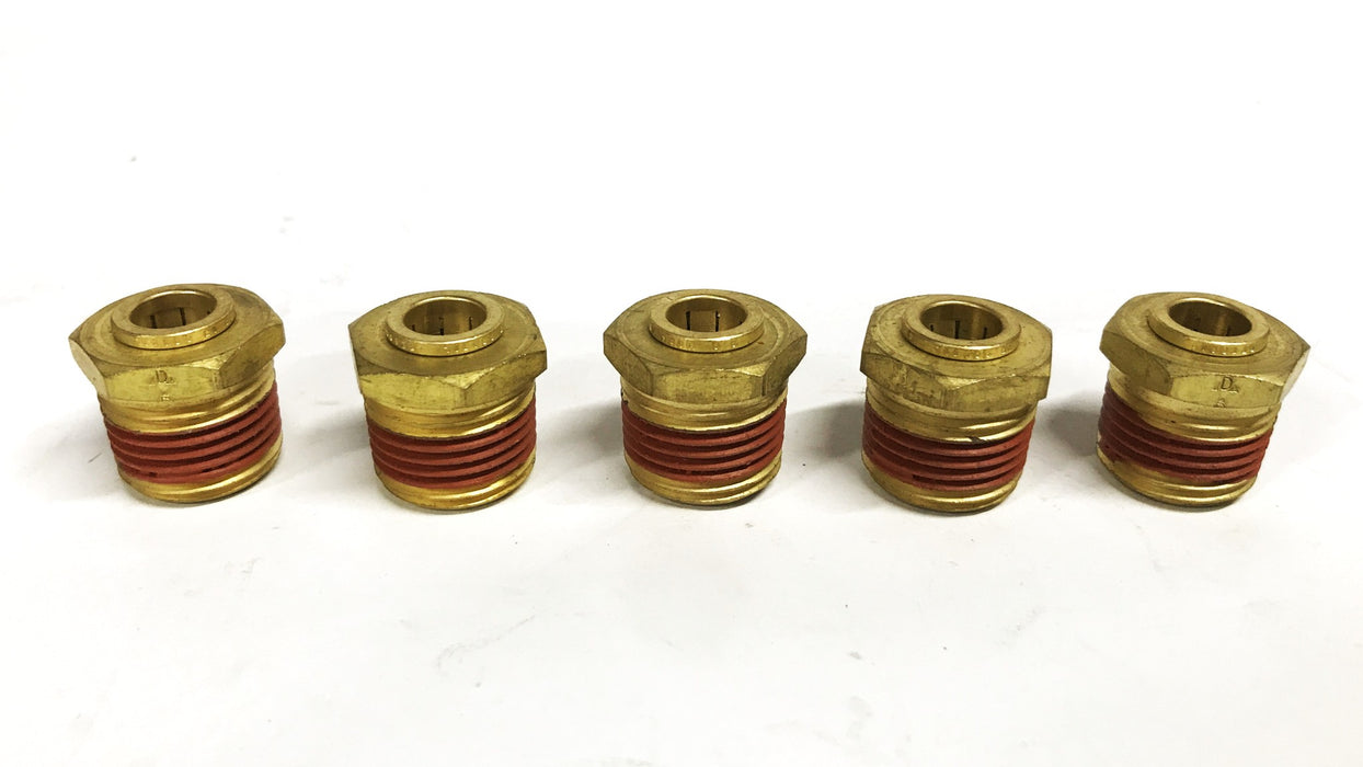 Unbranded Brass 3/8 Push-in x 1/2 NPT Male Hose Fitting 20062 [Lot of 5] NOS