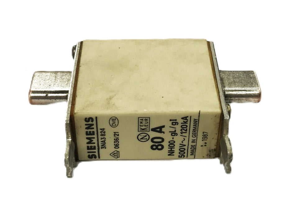 Siemens 80A 500V Fuse 3NA3-824 [Lot of 2] NOS