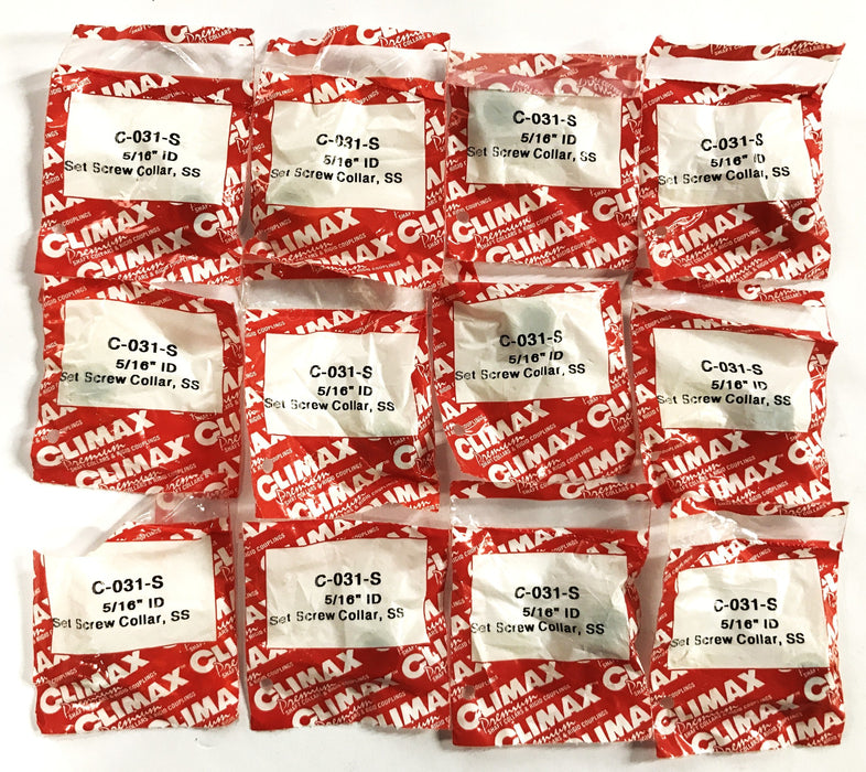Climax 5/16 inch Set Screw Collar C-031-S [Lot of 12] NOS