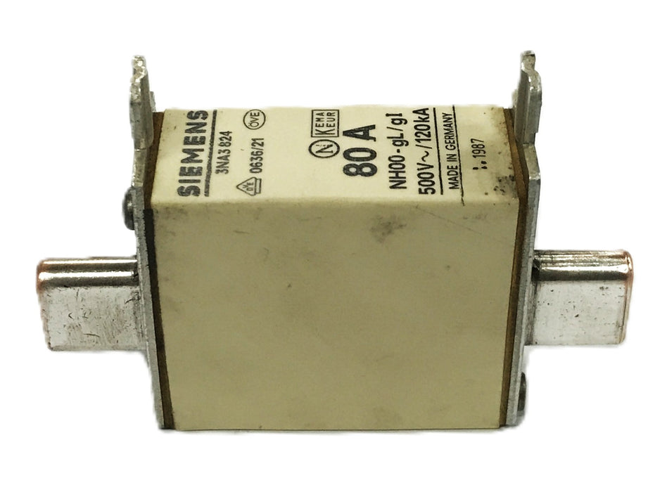 Siemens 80A 500V Fuse 3NA3-824 [Lot of 2] NOS