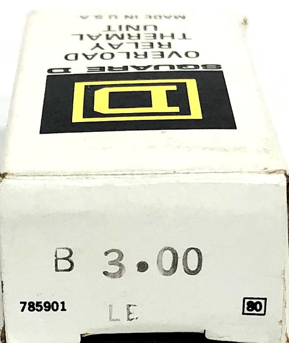 Square D Overload Relay Thermal Unit B3.00 [Lot of 3] NOS