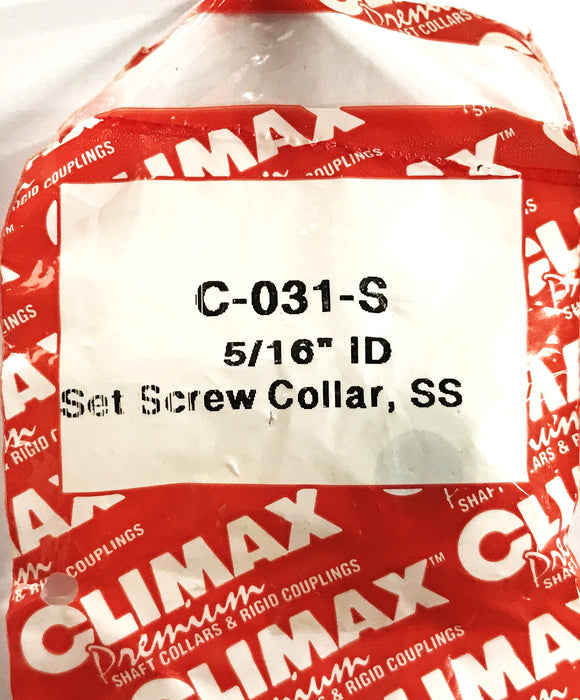 Climax 5/16 inch Set Screw Collar C-031-S [Lot of 12] NOS