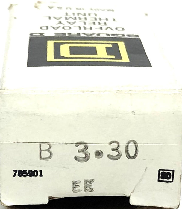 Square D Overload Relay Thermal Unit B3.30 [Lot of 3] NOS