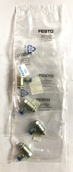 Festo 1-Way Flow Valve GRLA-1/8-QS-4-D [Lot of 4] NOS