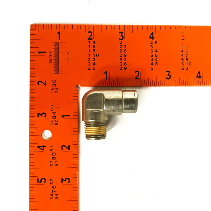 Unbranded 90 Degree 1/2 inch Push-in x 3/8 NPT Male Elbow Fitting [Lot of 5] NOS