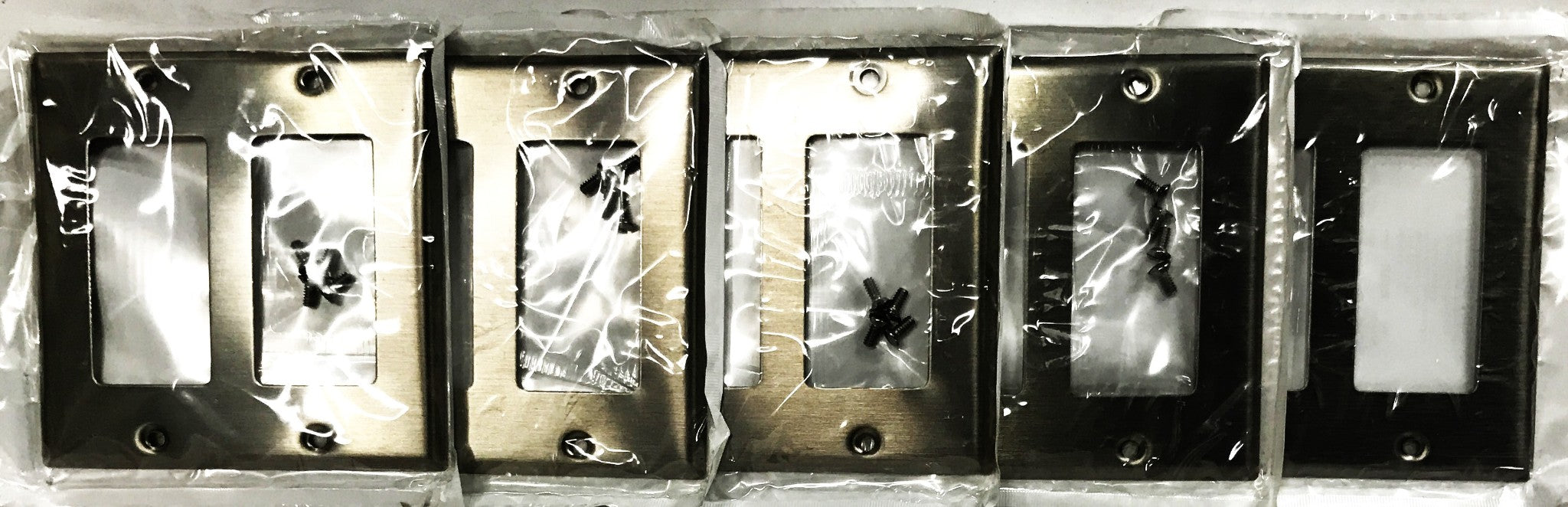 Leviton 2-Gang 2-Port Stainless Steel Wall Plate 84409-40 [Lot of 5] NOS