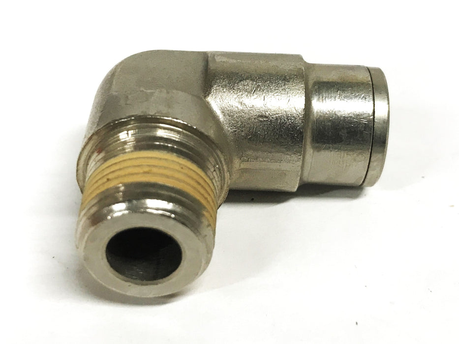 Unbranded 90 Degree 1/2 inch Push-in x 3/8 NPT Male Elbow Fitting [Lot of 5] NOS
