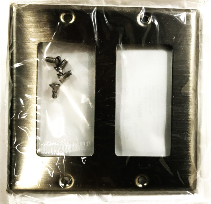 Leviton 2-Gang 2-Port Stainless Steel Wall Plate 84409-40 [Lot of 5] NOS