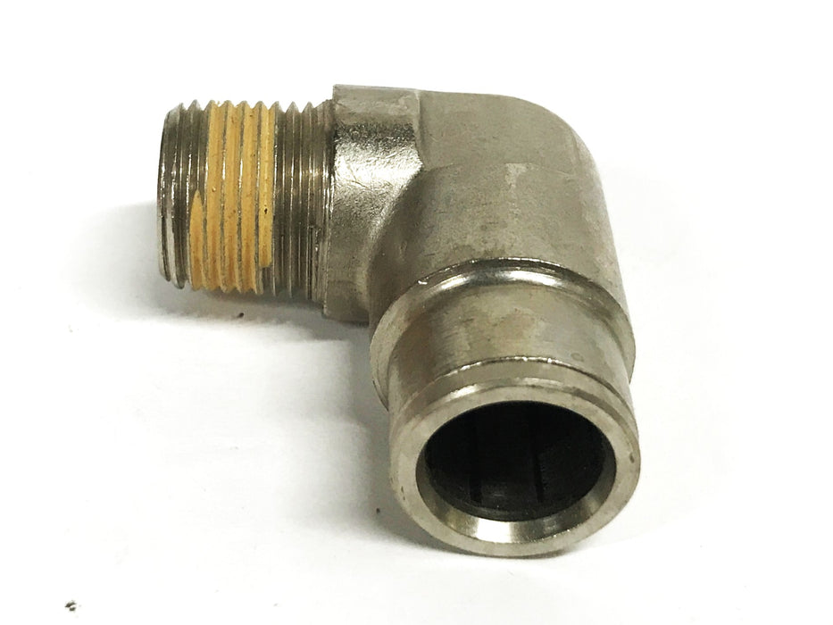 Unbranded 90 Degree 1/2 inch Push-in x 3/8 NPT Male Elbow Fitting [Lot of 5] NOS