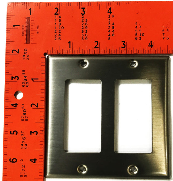 Leviton 2-Gang 2-Port Stainless Steel Wall Plate 84409-40 [Lot of 5] NOS