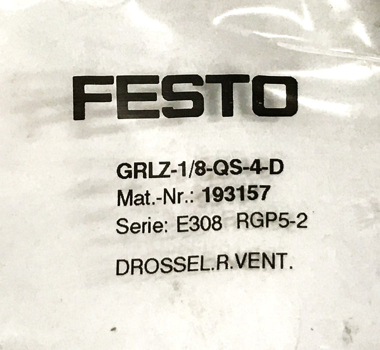 Festo Throttle Valve GRLZ-1/8-QS-4-D [Lot of 4] NOS