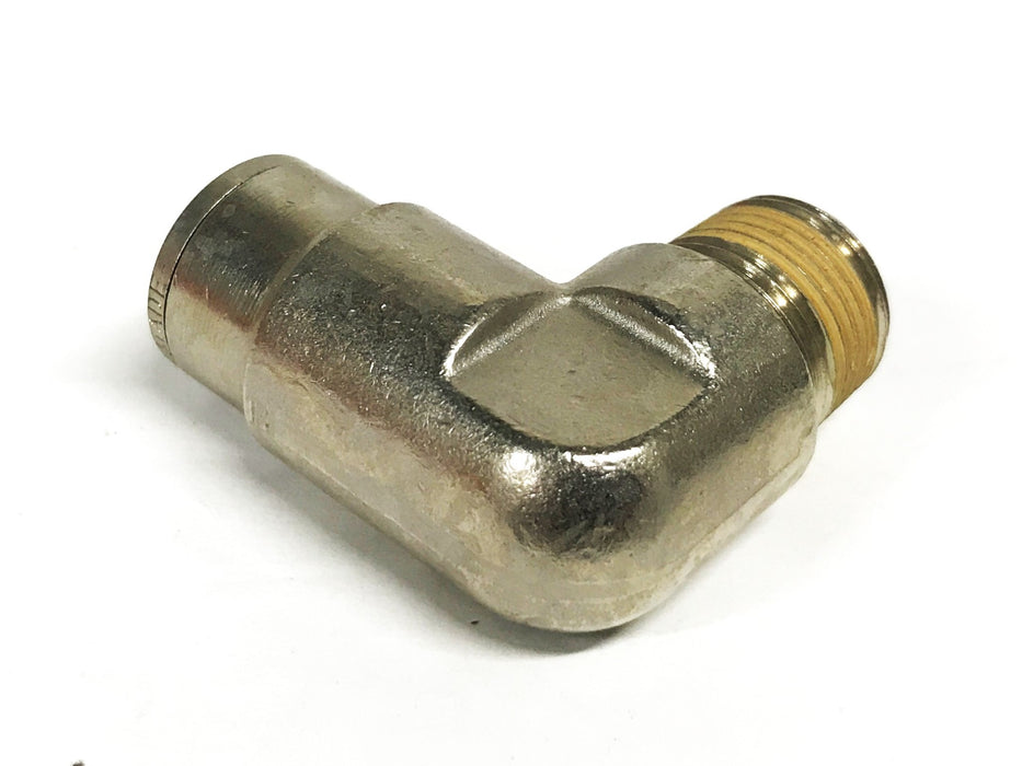 Unbranded 90 Degree 1/2 inch Push-in x 3/8 NPT Male Elbow Fitting [Lot of 5] NOS