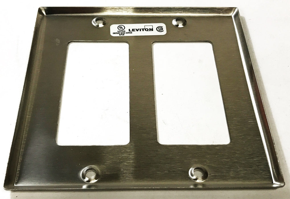 Leviton 2-Gang 2-Port Stainless Steel Wall Plate 84409-40 [Lot of 5] NOS