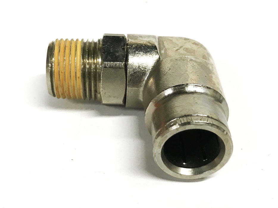 Unbranded 90 Degree 1/2 inch Push-in x 3/8 NPT Male Hex Elbow [Lot of 4] NOS