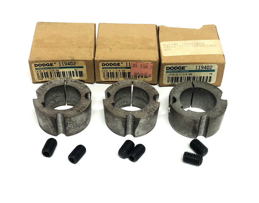 Dodge Taper-Lock Split Bushing 1310X1-1/4 KW (119402) [Lot of 3] NOS