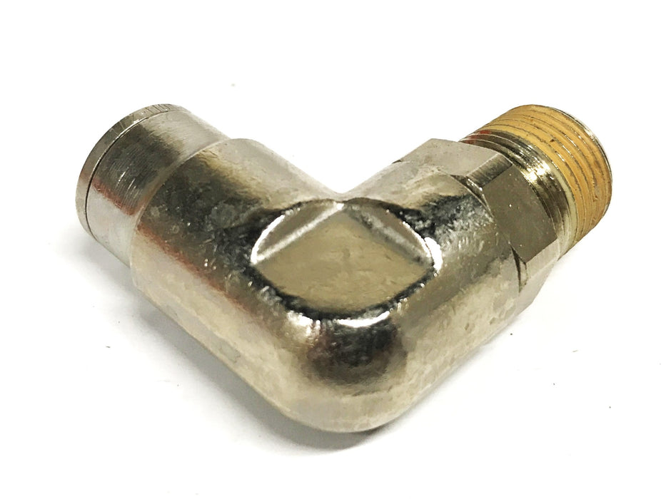 Unbranded 90 Degree 1/2 inch Push-in x 3/8 NPT Male Hex Elbow [Lot of 4] NOS