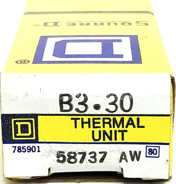Square D AW 80 Overload Relay Thermal Unit B3.30 (58737 AW) [Lot of 2] NOS