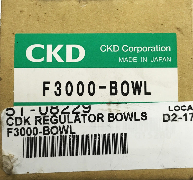 CKD Manual Drain/Regulator Bowl F3000-BOWL [Lot of 3] NOS