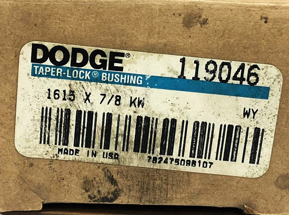 Dodge Taper-Lock Split Bushing 1615X7/8 KW (119046) [Lot of 2] NOS