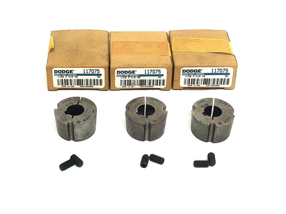 Dodge Taper-Lock Split Bushing 1008X5/8 KW (117075) [Lot of 3] NOS