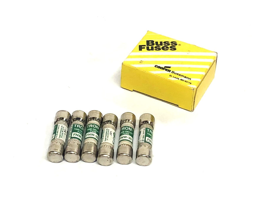 Bussmann Tron 4XC16 Time Delay Fuse FNW-30 [Lot of 6] NOS