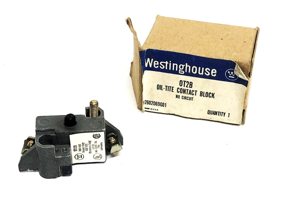 Westinghouse 600VAC/DC Oil-Tite Contact Block No Circuit 0T2B NOS