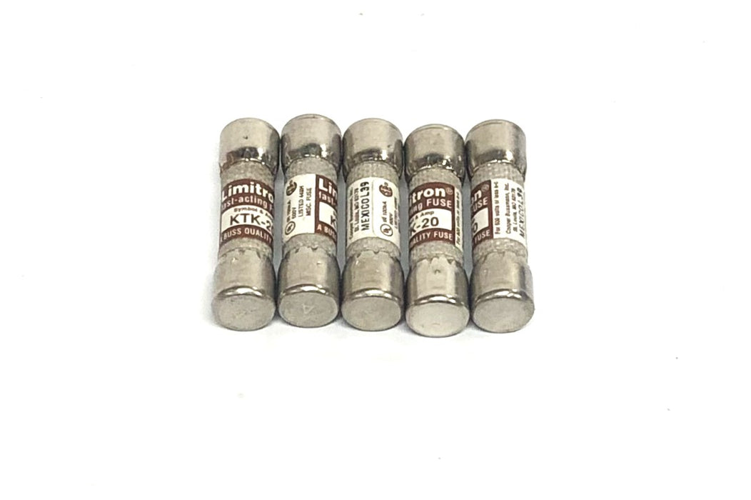 Bussmann Limitron Fast Acting Fuse KTK-20 [Lot of 5] NOS