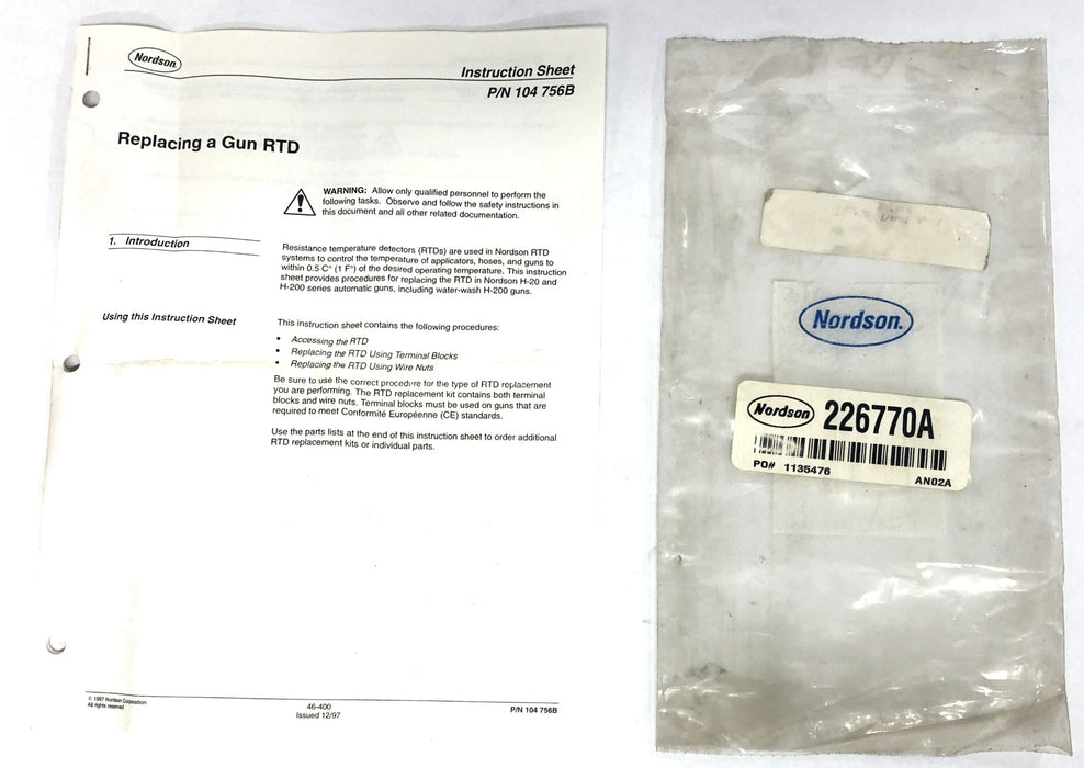 Nordson Temperature Control Sensor 226770A NOS