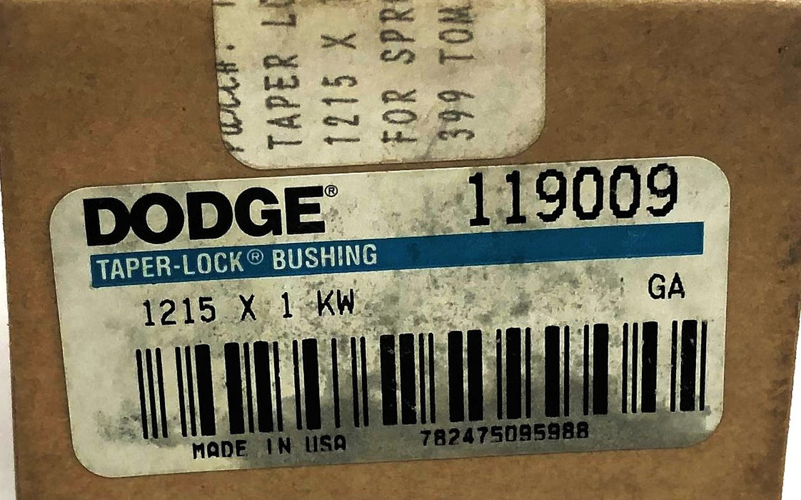 Dodge Taper-Lock Split Bushing 1215X1 KW (119009) [Lot of 2] NOS