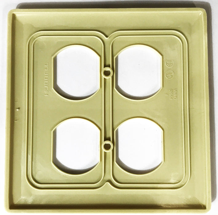Trade Select Plastic Ivory 2-Gang 4-Plug Wall Plate NPJ821 [Lot of 25] NOS