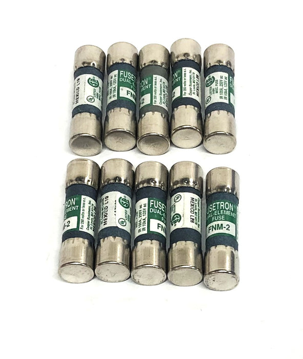 Bussmann FuseTron Dual Acting Fuse FNM-2 [Lot of 10] NOS